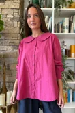 Paloma Tela Peter Pan Blouse Deep Rasberry